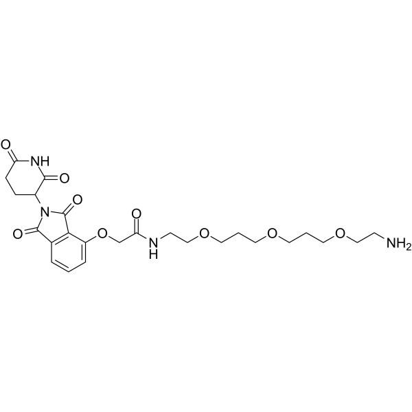 Thalidomide-O-amido-PEG1-(C1-PEG)2-C2-NH2 Chemical Structure