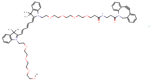 N-(m-PEG4)-N'-(DBCO-PEG4)-Cy5 Chemical Structure