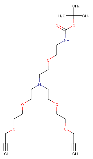 N-(Boc-PEG1)-N-bis(PEG2-propargyl) Chemical Structure