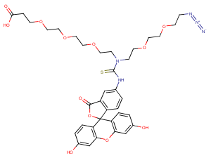 N-(Azido-PEG2)-N-Fluorescein-PEG3-acid Chemical Structure