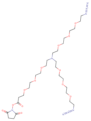 N-(NHS-PEG3)-N-bis(PEG3-azide) Chemical Structure