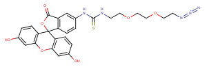1146195-72-3 Fluorescein-thiourea-PEG2-azide Chemical Structure