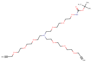 N-(t-Boc-Aminooxy-PEG2)-N-bis(PEG3-propargyl) Chemical Structure
