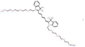 N-(m-PEG4)-N'-(azide-PEG3)-Cy5 Chemical Structure