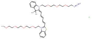 N-(azide-PEG3)-N'-(m-PEG4)-Benzothiazole Cy5 Chemical Structure