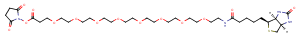 Biotin-PEG8-NHS ester Chemical Structure