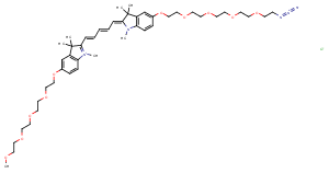 2107273-56-1 N-methyl-N'-methyl-O-(m-PEG4)-O'-(azide-PEG4)-Cy5 Chemical Structure