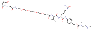 Mal-PEG4-VC-PAB-DMEA Chemical Structure