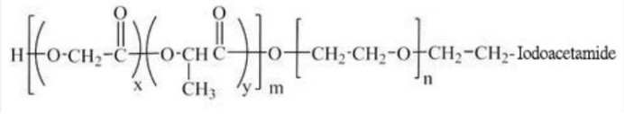 聚乳酸-羥基乙酸共聚物-聚乙二醇-碘乙酰胺，PLGA-PEG-Iodoacetamide，聚丙交酯-乙交酯-聚乙二醇-碘