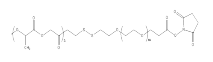 PLGA-SS-PEG-NHS,聚（D,L-丙交酯-co-乙交酯）-雙硫鍵-聚乙二醇-活性酯,