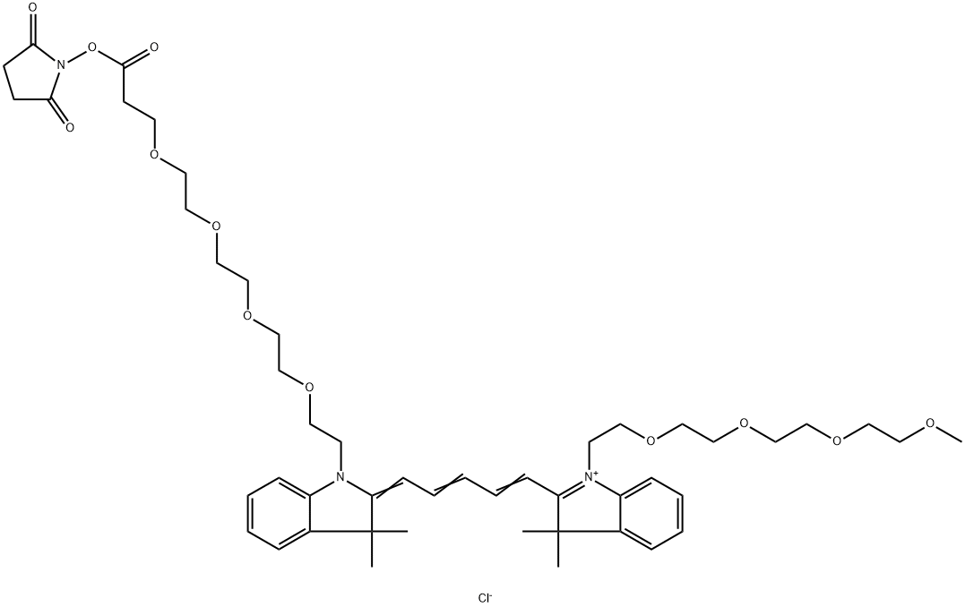 CAS:2107273-30-1 N-(m-PEG4)-N'-(PEG4-NHS ester)-Cy5 