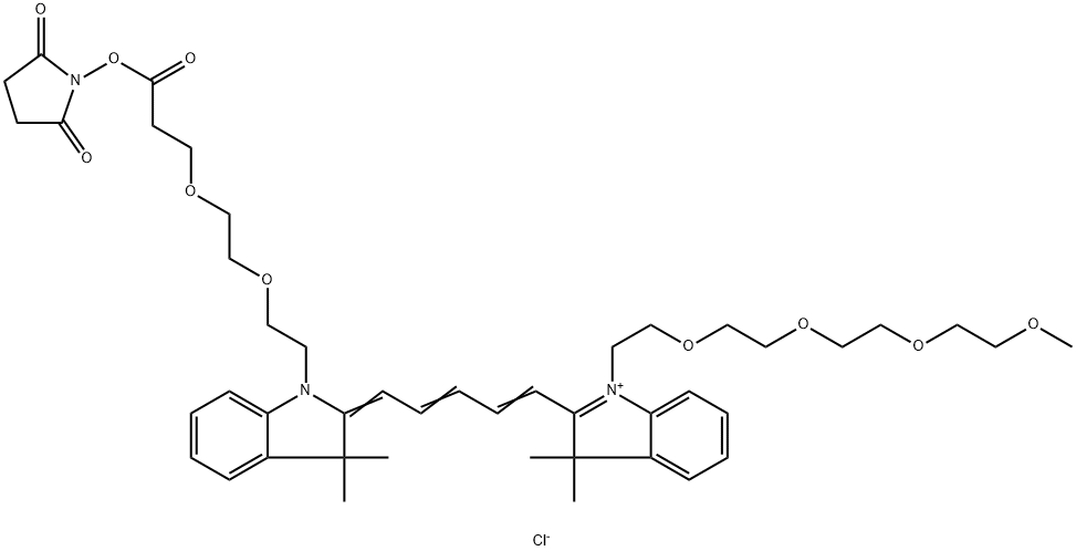 CAS:2107273-28-7 N-(m-PEG4)-N'-(PEG2-NHS ester)-Cy5 